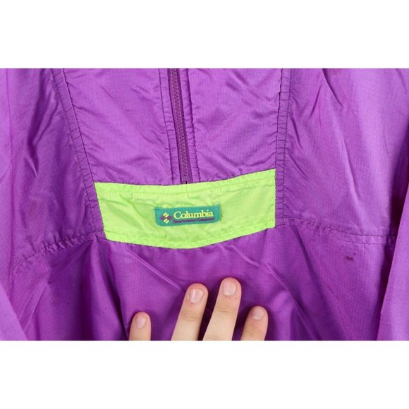 Vintage 80s Columbia Mens XL Distressed Spell Out Color Block Windbreaker Jacket - Picture 4 of 12